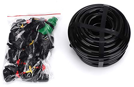 Kit d'irrigation à goutte automatique pour plantes en pot | 10 m de tuyau avec 10 buses et connecteurs réglables | Système d'arrosage de bricolage pour jardin/balcon/serre |