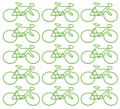 LUOFENG 15 Stück Fahrrad-Büroklammern, kleine Büroklammern, Metall, Aktenklammern, Buchmarker-Clips für Dokumente, Papier, Foto-Organisation