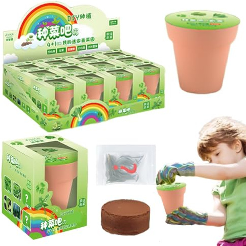 Kit per la coltivazione di semi per bambini,Kit da giardinaggio per bambini - Mini Fiori E Verdure Osservazione Fai Da Te Fiori In Vaso, Scienza 'asilo E Regalo Di Prima Educazione
