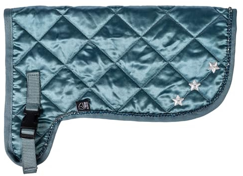 HKM Hobby Horsing Decke Premium | mit Glitzersteinen & Stern-Aufnähern | Türkis