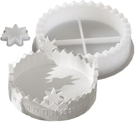 ilicone - Set di 2 natalizi per candele, riutilizzabili, facili da rilasciare, per calcestruzzo, cemento, gesso, fai da te, decorazioni natalizie, strumenti creativi fatti a mano