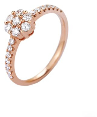 Ayoiow Trauringe 14 Karat mit 0,5 ct Diamant, Vorsteckring Gold 585 für Sie Größe 54 (17.2)| 14K Roségold | Trendiger Modeschmuck für Cocktail