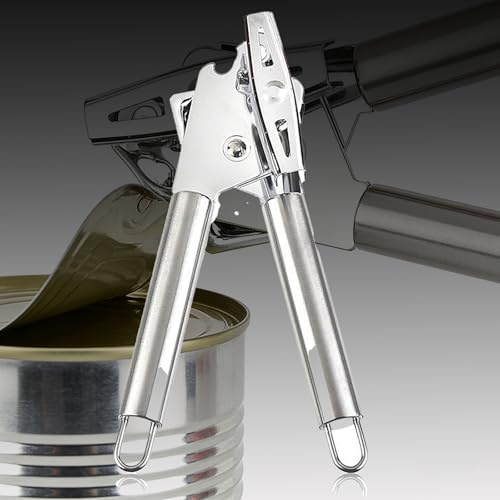KACBFEE Abrelatas de Acero Inoxidable, Abrelatas Manual con Mango Suave y Antideslizante para Manos Artríticas, Apto para Personas Zurdas y Mayores, Diseño de Borde Suave - Dos Type B