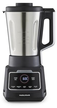 Morphy Richards MixFlex Jug Blender & Soup Maker, 1.5L – 6‑in‑1 Multifunction Kitchen Blender with LED Touch Display, Overfill Protection, Easy Clean, High Performance Smoothie Maker, 403066