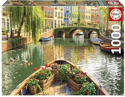 Educa - Puzzle de 1000 Piezas para Adultos | Paseo en Barco por Ámsterdam | Medidas: 68 x 48 cm | A Partir de 14 años (20563)