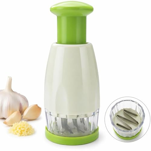 Macina Aglio Manuale a Pressa, Tritatutto per Aglio, Zenzero e Cipolla, 15 x 7 cm - Spremiaglio Utensili da Cucina
