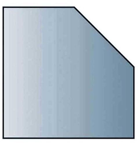 Glasbodenplatte 6 mm Stärke, 110 x 110 cm, Fünfeck 21.02.962.2 Glasplatte Funkenschutz Platte Kamin Ofen Kaminöfen Lienbacher Vorlegeplatte Bodenplatte ESG Sicherheitsglas