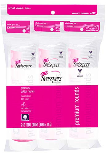 Swisspers Premium 100% Cotton Rounds, Hypoallergenic, 240 Count