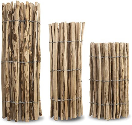 MC.Sammler Staketenzaun in 26 Größen - Holzzaun aus Haselnuss - Gartenzaun Holz Höhen 50 cm - 150 cm Länge 5/10 Meter - Kastanienzaun für Garten (Höhe: 100 cm X Länge: 1000 cm, Lattenabstand: 7-8 cm)
