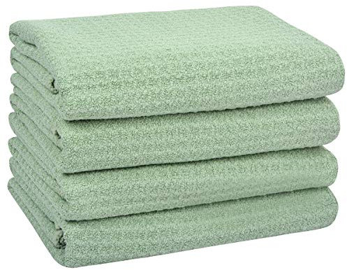 VIVOTE Microfibre Tea Towels for Kitchen, Super Water Absorbent Dry Cloths, No Fluff Lint Residue Reusable Kitchen Dish Cloth, Dry Quickly Tea Clothes, T Towels, Sage Green 40x60cm 280gsm