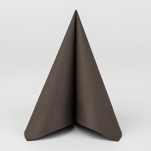 Sovie HORECA Serviette in BRAUN, Tissue Deluxe®, 4-lagig, 40 x 40 cm, 1/4 Falz, 50 Stück – Hochwertige Einweg-Papierservietten für Gastronomie, Events, Herbstdeko, Dinner & stilvolle Tischgestaltung