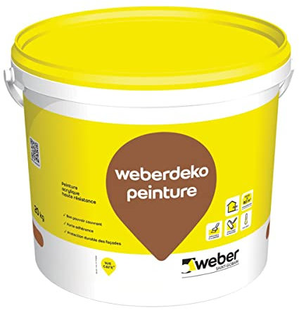 Weber 12950001 Weberdeko Peinture pour Façade et Murs, Blanc Cassé 001, 20kg