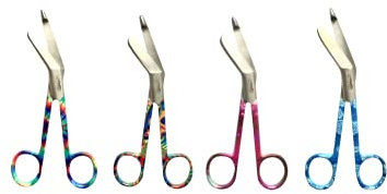 Stainles Steel Multicolored Set of 4 Pieces Trauma Nursing Shears Lister Pattern Bandage Scissors 5.5 inch Student Utility First Aid Scissors