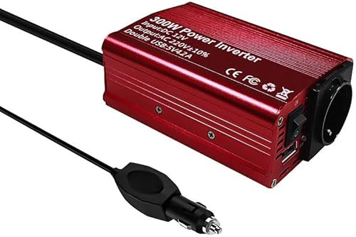 revolt Stromumwandler: 300-Watt-Kfz-Spannungswandler auf 230 Volt, 2X USB, 600 W Spitzenlast (Wechselrichter, Kfz Wechselrichter, 220)