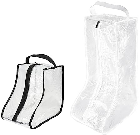 PATIKIL Stövlar förvaringsväska 2-pack dammskydd stövlar skydd väska lång/kort stövlar bärkassar för hem resor svart vit, Svart vit