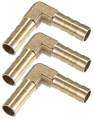 QUARKZMAN 3 Uds 8mm 0.31 Coche Latón Espiga Manguera Conexión L Forma 2 Vías Conector