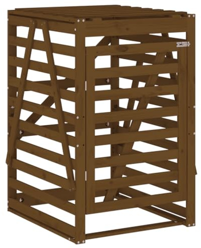 vidaXL Mülltonnenbox, Mülltonnenverkleidung für den Außenbereich, Müllbox mit guter Lüftung, Mülltonnen Schutz Mülltonnen Verkleidung, Honigbraun Massivholz Kiefer