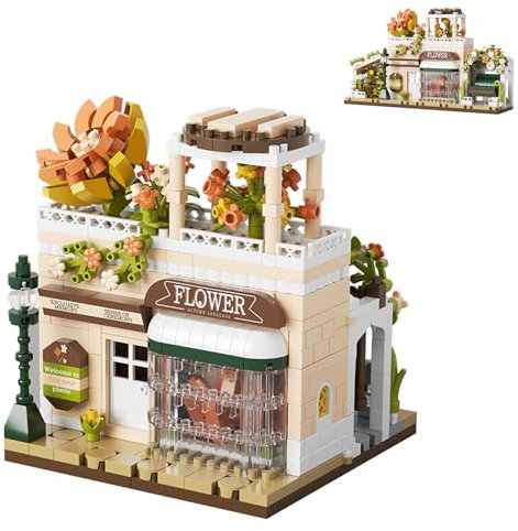 Geniteen Building Blocks Set, Flower Series Concept Store Building Set Model Kit and Gift for Kids and Adults Gift for Birthday, Christmas and New Years (Flower Shop)