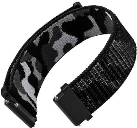 WOCCI Justerbara sportklockarmband i nylon med krok och ögla, snabbfrigörande klockarmband för män och kvinnor, bandbredd 18 mm, 20 mm, 22 mm, 22mm, Nylon