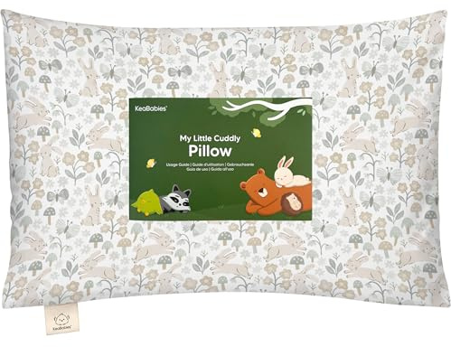KeaBabies Toddler Pillow with Pillowcase - 13x18 My Little Cuddly Kids Travel Pillows for Sleeping, Nap, Viscose from Bamboo Nursery Pillowcase, Soft & Breathable, Toddler 2-5 Years Old (Prairie)