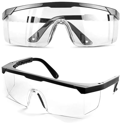 WYRGQIQN 6 Paire Lunettes de sécurité, Lunette de Protection Anti-buée, Lunettes de sécurité réglables Ultralight pour Le Laboratoire Travail