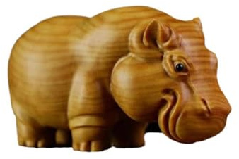 Holzfigur Elefant Nashorn Nilpferd Handgefertigte Statue Einzigartige afrikanische Drei Schätze Nilpferd Teetisch Haustier Home Decor Holz Nilpferd Elefant Teetisch Skulptur Niedlich Holz Nilpferd