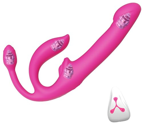 Guspiun Paarvibratoren Silikon Dildo Vibrator 12 Vibrationsmodi G-punkt Klitoris Stimulator Anal Vibratoren Fernbedienung Sexspielzeug für Frauen Lesben,Paar