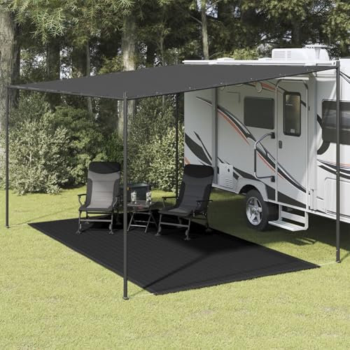 Xichuzi Zeltteppich, Vorzeltteppich, Camping Plane, Teppich Für Camping Vorzelt, Bodenplane Zeltunterlage, Camping Teppich Outdoor, 250x400 cm Schwarz
