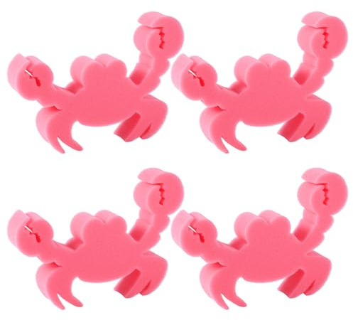 BOXOB 4pcs Éponge Absorbante pour Spa, Éponges Absorbantes d'Écume en Forme de Crabe pour Piscine Très Efficace pour Gonflable Spa Piscine (Rose)