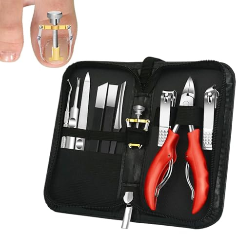 ETUCYNG Fingernail Clipper Set, Nail Clipper Set,Kit de preparación para uñas de acero inoxidable 10x | Juego de corte de uñas de los pies para hombres y mujeres, cuidado personal con caso