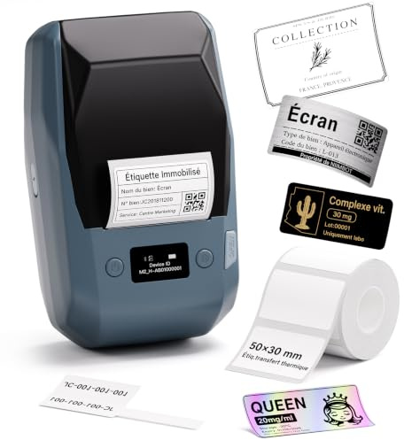 NIIMBOT M2 imprimante pour étiquettes Transfert Thermique, 300DPI Etiquetteuse Couleur autocollante pour Le Bureau, la Petite Entreprise, Le Jardin, Compatible avec Les téléphones Portables et Les PC