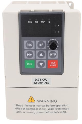 Convertidor de Frecuencia Monofásico A Trifásico de 0,75 KW con Salida de 3 A para Fresadoras y Taladradoras CNC