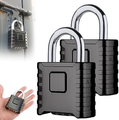 PRITOK Heavy Duty Combination Padlock Outdoor Weatherproof: 2-Pack Large 4 Digit Code Padlock with Thick Stainless Steel Shackle, High Security Combination Lock for Garage, Gym, Shed, Gate, Fence