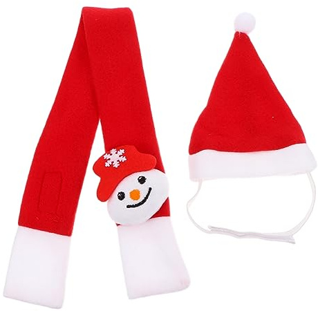 FUTUREORYY 1satz Hundeschal Und Weihnachtsmütze Teiliges Weihnachtskostüm Für Haustiere Für Weihnachtsfeiern Wiederverwendbar Süßes Design Für Hunde Und Katzen