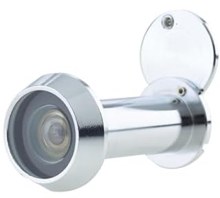 Kooples Hardware 180 Degree Door Viewer – Wide Angle Spyhole for 50–70mm Thick Doors – Peephole Lens for Secure Front & Apartment Doors (Polished Chrome)