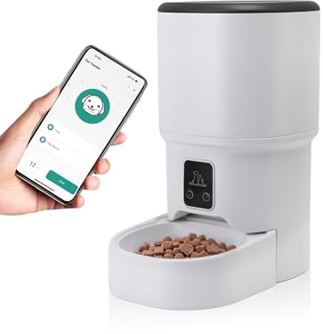 WiFi Automatic Pet Feeder 4L Large Capacity Dual Power Supply for Tuya App Remote Control Timed Smart Cat Food Dispenser for Cats Dogs (Single Bowl, 4L)