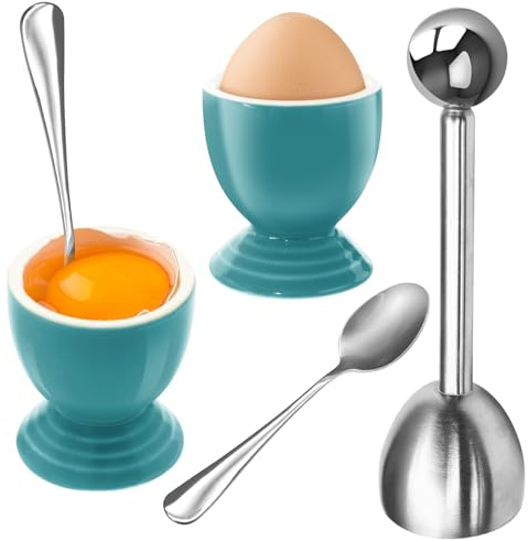 vibedor Soft Boiled Eggs Cups Set Colorful Caribbean