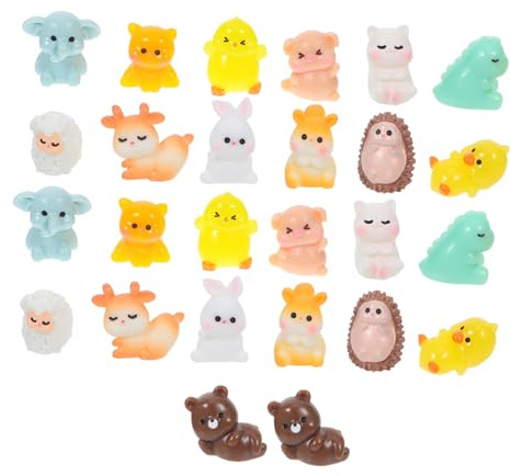 FUTUREORYY Figurines d'animaux Miniatures en Résine, Micro Décors de Ferme pour Jardin ou Bureau, Kit DIY 26 Pièces, Haute Fidélité, sans Entretien