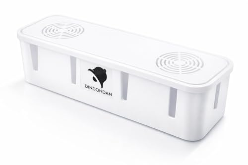 DINDONDAN Scatola Nascondi Cavi con Accessori, Cable Management Box con Passacavi e Fascette, Organizer Cavi per Multipresa, Scrivania, TV e Gaming Setup