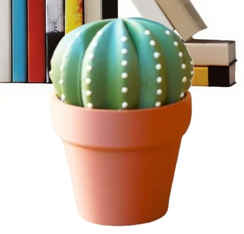 Furtryvl Coaster for Desk | 3D Cactus Desk Drink Coaster | with Flower Pot Aesthetic Foldable Pad for Apartment Bar Home Room Office Dining Kitchen House