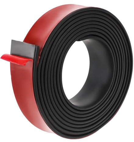 Rubber Strip, Rubber Tape with Self Adhesive Backing, 25mm(W) x 2mm(T) x 3m(L) Solid Seal Strip, Tape Roll for DIY Gaskets Seals Crafts Protection