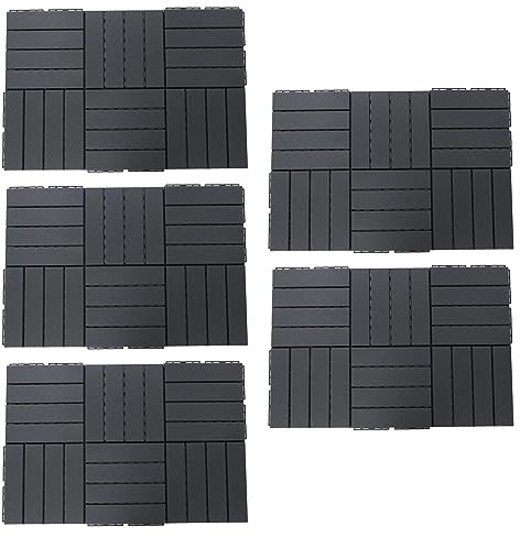 Carreaux de terrasse emboîtables Revêtement de sol extérieur durable Installation facile Conception antidérapante pour patio au bord de la piscine Balcon Plastique PP 30x30 cm 30