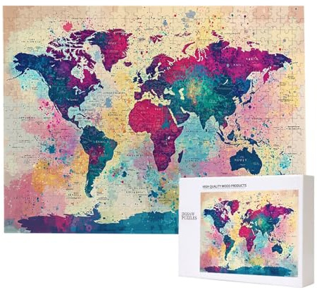 Puzzle für Erwachsene 2000 Teile Weltkarte 100 x 70cm Puzzles für Erwachsene Pädagogisches Spiel Herausforderung Spielzeug 2000 Teile Puzzles für Kinder Als Geschenk und Wanddekoration l-778