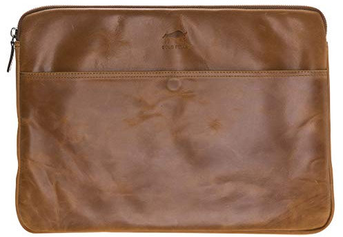 Solo Pelle Ledertasche für das Apple MacBook Pro 15 Zoll / 16 Zoll Lederhülle Case Hülle Awenta Tasche aus echtem Leder in Cognac Braun
