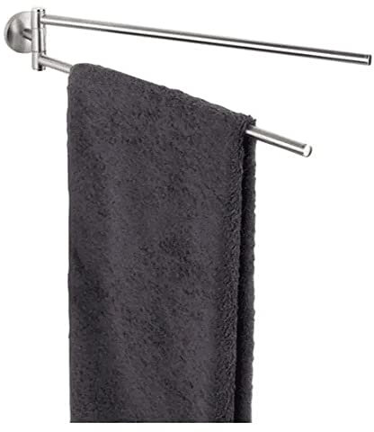 WENKO Handtuchhalter Mod. Cuba Matt, Handtuchstange mit 2 beweglichen Armen, Massive Qualität aus rostfreiem Zinkdruckguss mit mattiertem Finish, 5 x 7 x 41,5 cm