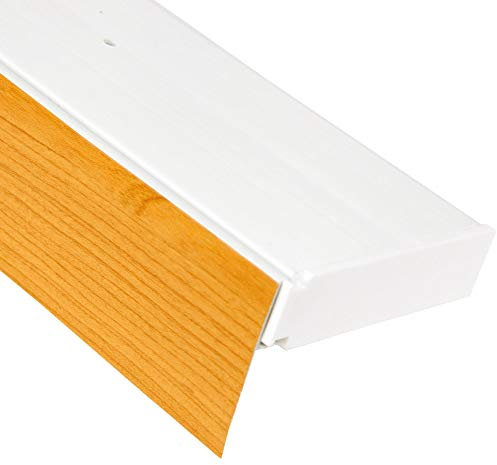 Bestlivings 3-Läufige Vorhangschiene mit Innenlauf aus Kunststoff in 420cm (2x90cm, 2x120cm), Kunststoff Blende Eiche Optik, Gardinenschiene