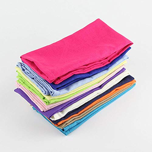 QINS Set von 12 Stück Stoff Servietten 40x40Cm Baumwolle Leinen Servietten Tischset   Esstisch Servietten Matte Kinder Tisch Serviette Stoff, gemischt