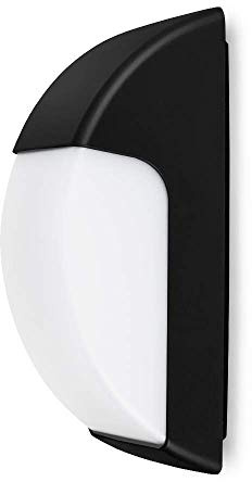 Kwazar Luminaire - Aussenlampe Wand - Wandleuchte Aussen - Aussenbeleuchtung Hauswand, E27, Max. 18W, Schutzklasse IP65 - Moderne Außenleuchte für Hauseingang, Treppenhaus, Terrasse - TONKS Schwarz