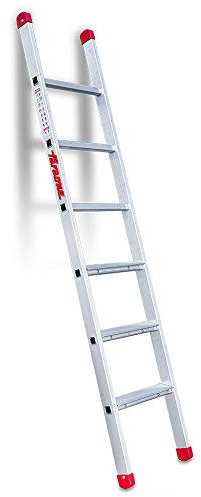 Faraone - Escalera de Apoyo EN 1106-6 Peldaños - 200x42x8cm - Aluminio - Peldaños Antideslizantes - 150 kg - 6 Peldaños