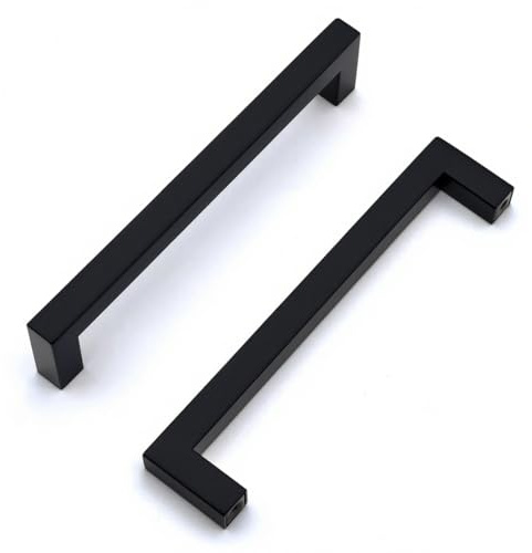 Drenky Möbelhandtag, svart, 2 stycken, rostfritt stål, dörrknappar, skåphandtag med skruv, handtag för låda, skåp, möbler, kök, heminredning, 160 mm hålavstånd